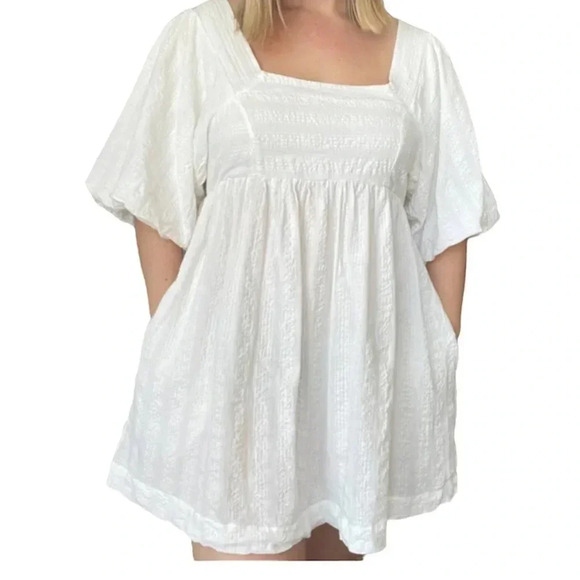 Free People Gigi Puff Sleeve Tunic White - Picture 3 of 5